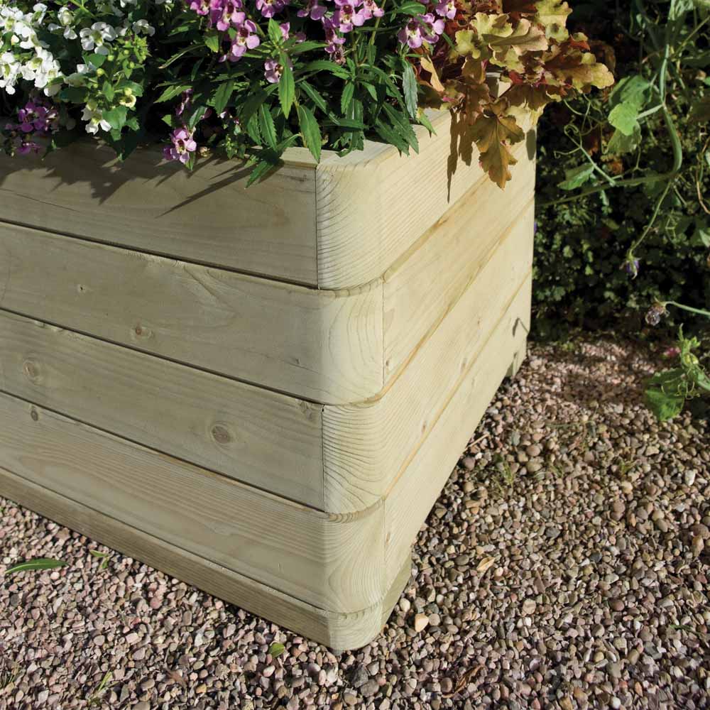Rowlinson Wooden Outdoor Marberry Rectangular Planter 100 x 50cm Image 4