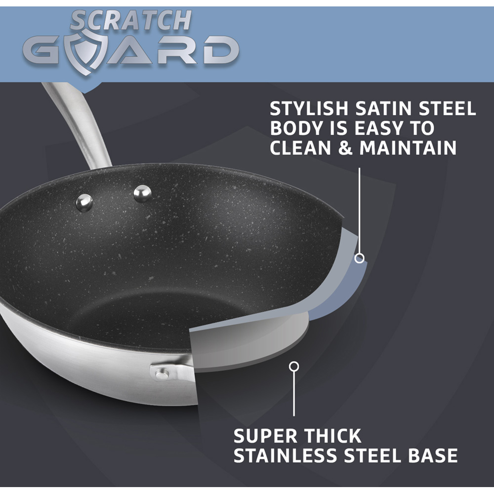 Prestige 29cm Scratch Guard Stainless Steel Stir Fry Pan Image 3