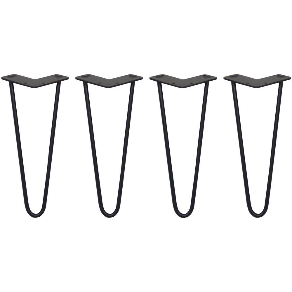 MonsterShop 2 Prong Black Hairpin Leg 305mm 4 Pack Image 1