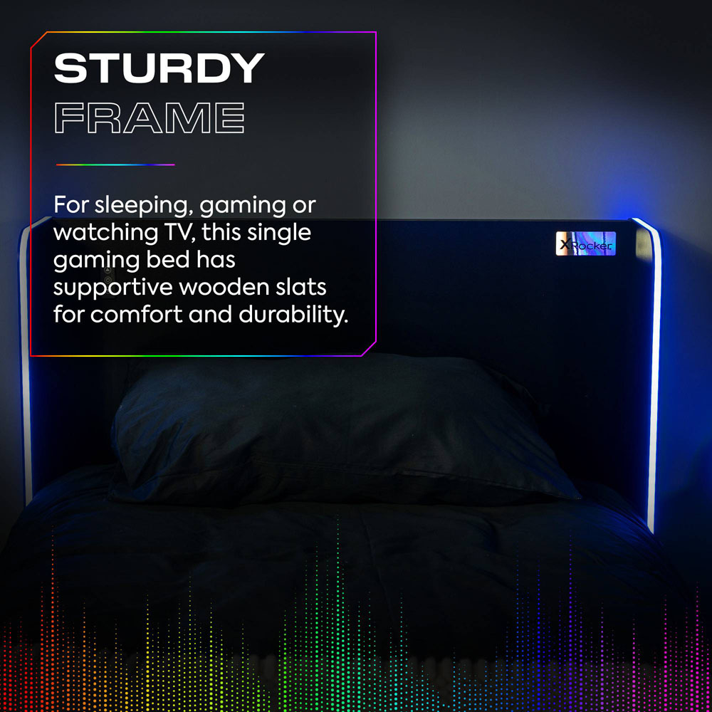X Rocker Electra Single Black RGB LED Gaming Bed with Storage and Neo Motion Sync App Control Image 6