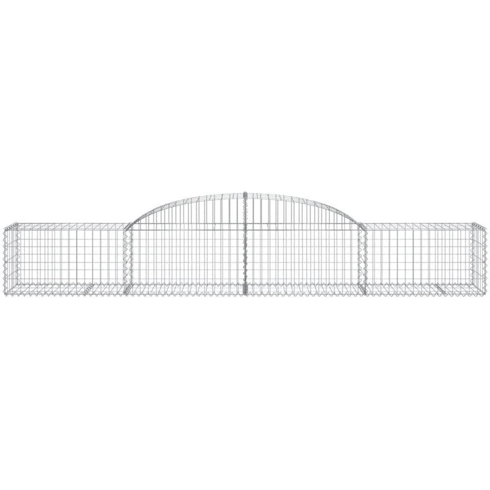 vidaXL Silver Galvanised Iron Arched Gabion Basket 300 x 50 x 40/60cm 10 Pack Image 4