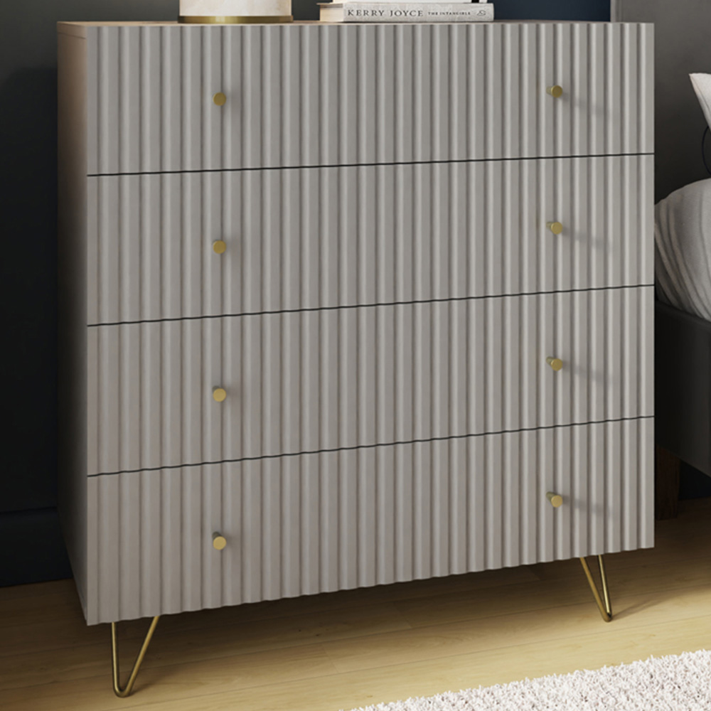 GFW Thalia 4 Drawer Grey Chest of Drawers Image 1