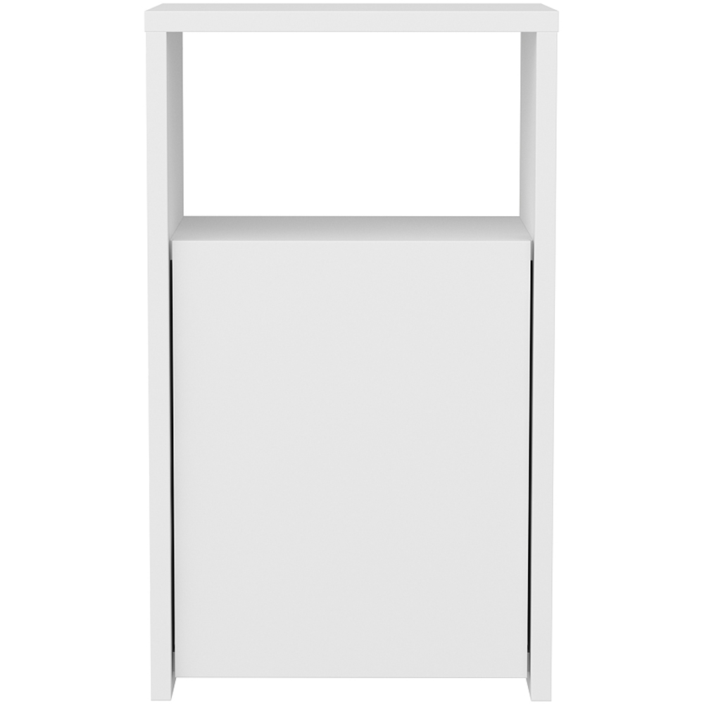 Decorotika Carlin Single Door Single Shelf White Bedside Table Image 3