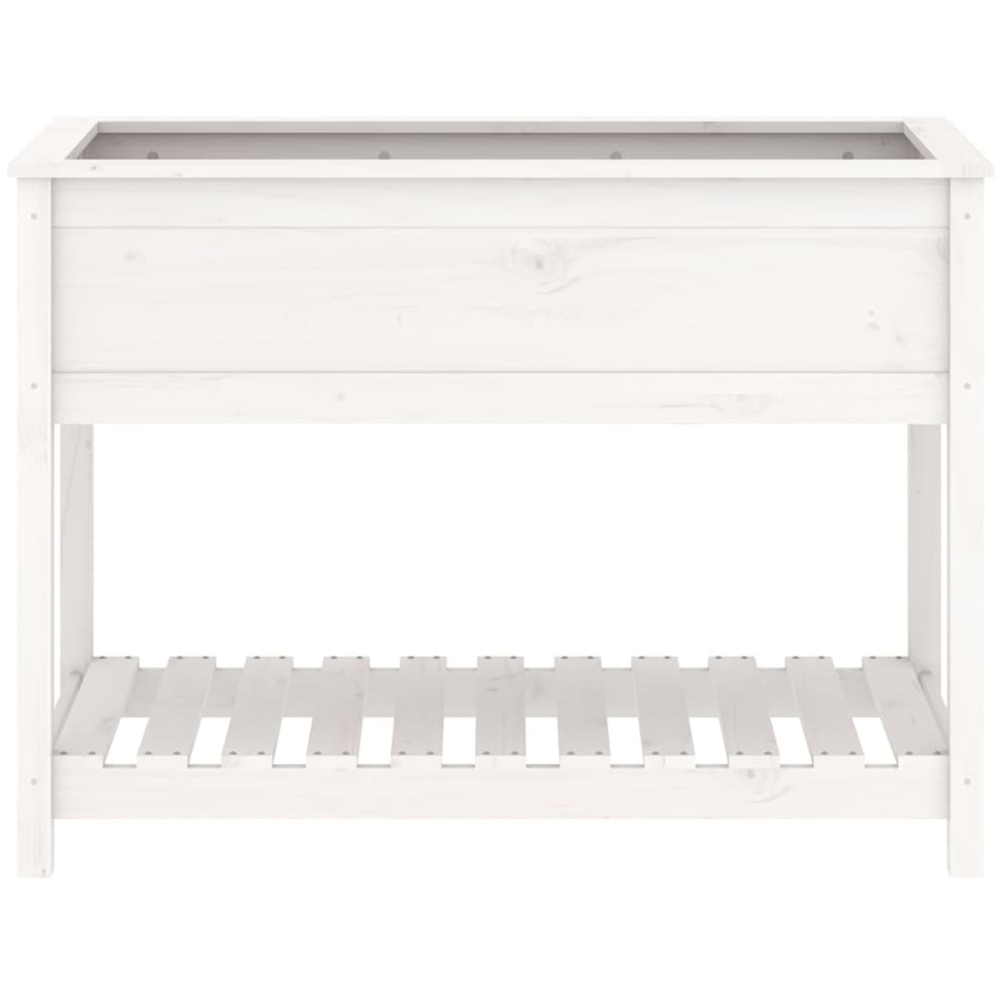 vidaXL White Solid Pine Garden Planter with Shelf 81 x 111.5 x 54cm Image 4