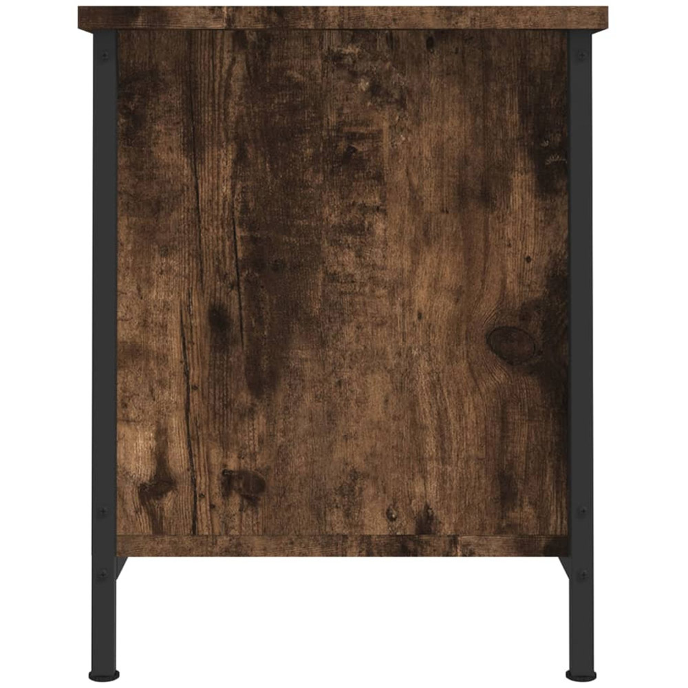 vidaXL 2 Door Smoked Oak TV Cabinet with Black Handles Image 7