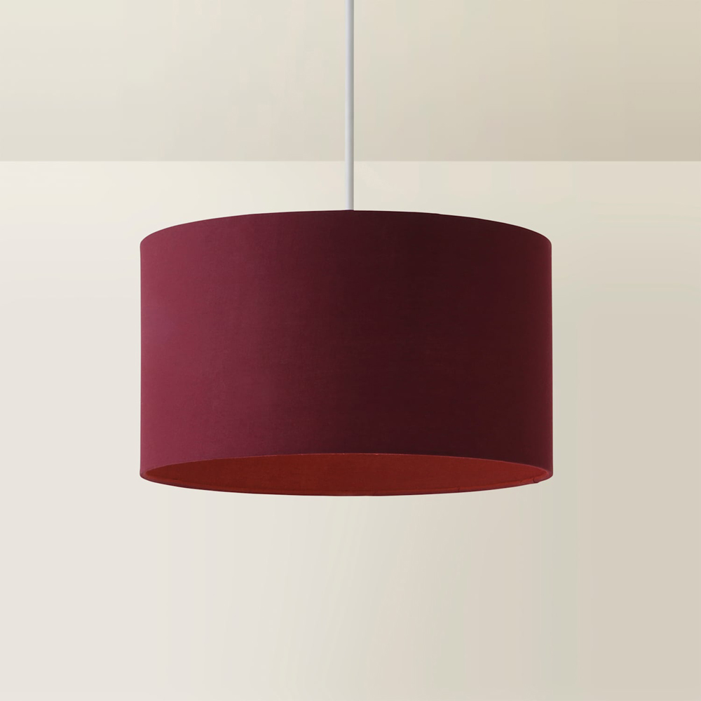 ValueLights Reni Plum Fabric Medium Drum Ceiling Lamp Shade Image 5