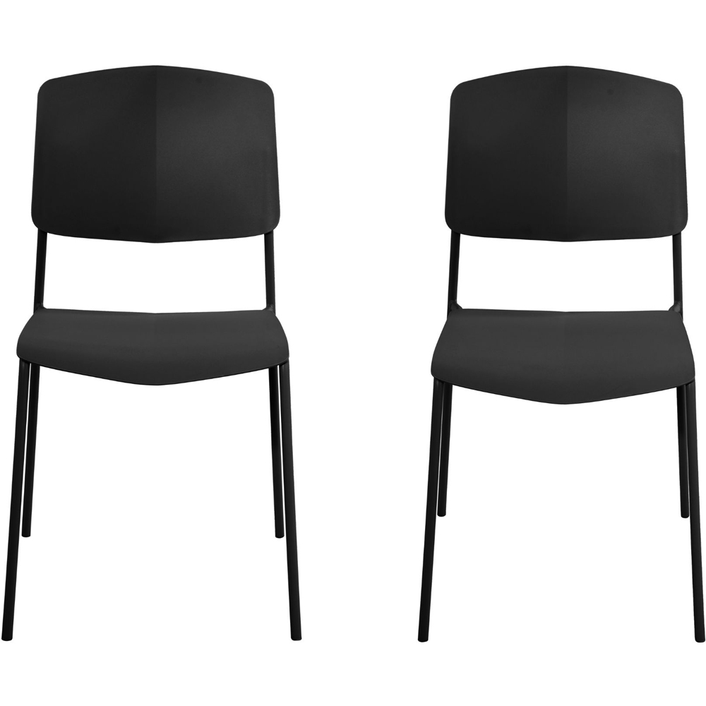 Core Products Academy Set of 2 Black Plastic Kitchen Chair Image 2
