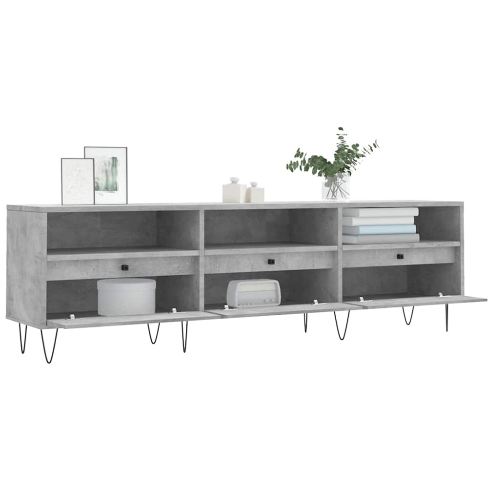 vidaXL 3 Drawer 3 Shelf Concrete Grey TV Cabinet Image 4
