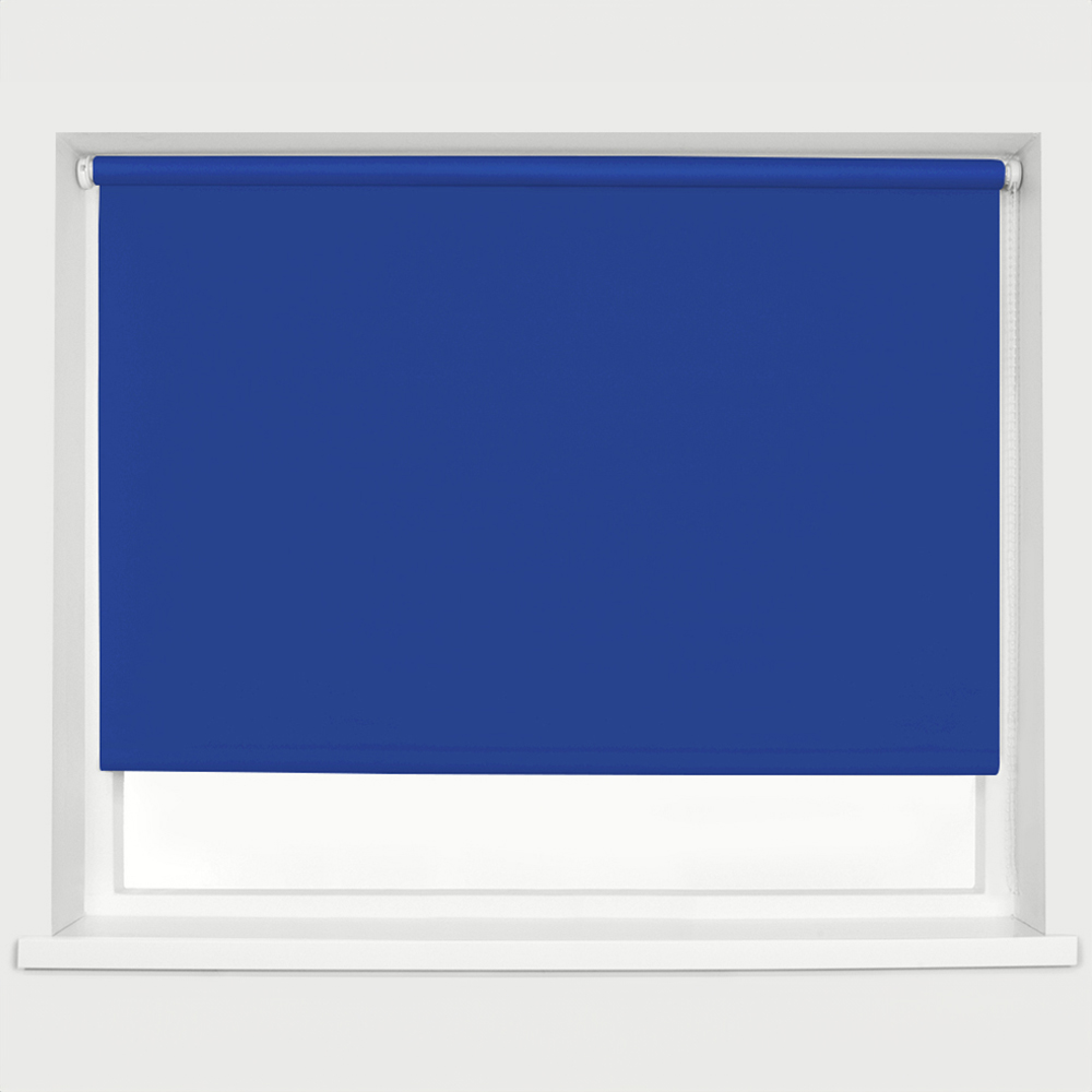 Caecus Blackout Roller Blinds Electric Blue 90cm x 120cm Image 1