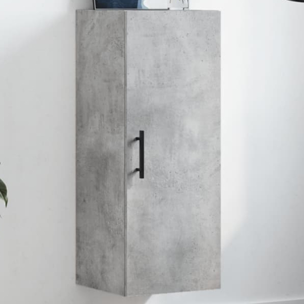 vidaXL Single Door Concrete Grey Wall Mounted Slim Cabinet Image 1
