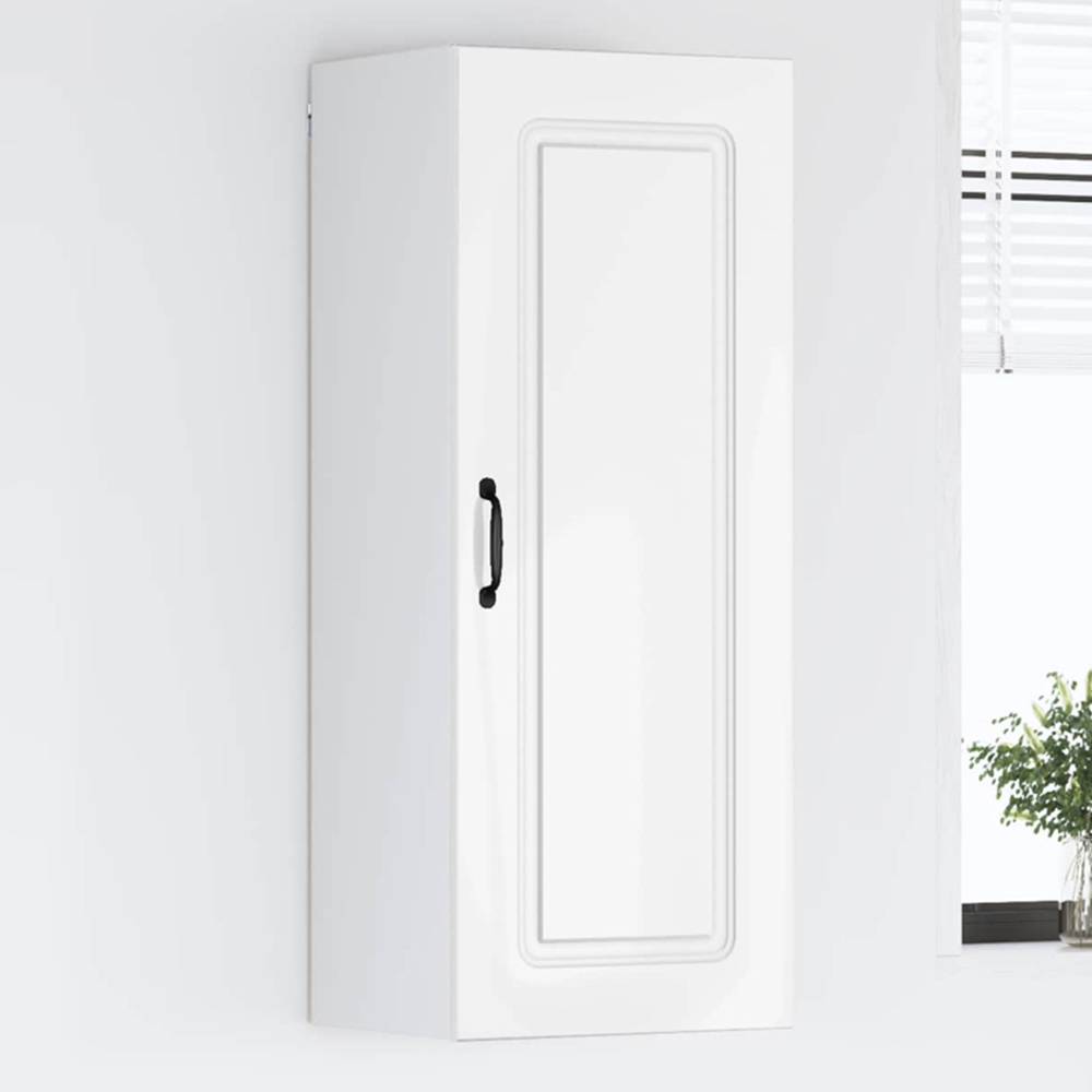 vidaXL Single Door High Gloss White Kitchen Wall Cabinet Image 1