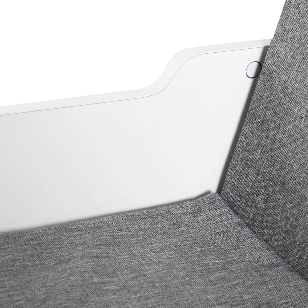Portland 6 Shelf White Bookcase with Cushioned Reading Seat Image 4