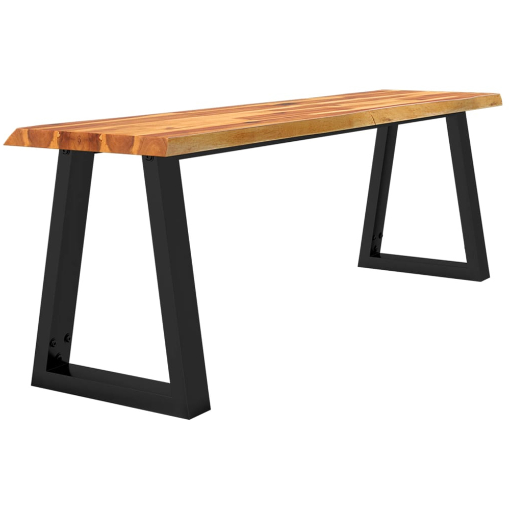 vidaXL 2 Seater Solid Acacia Wood Bench with Live Edge Image 3