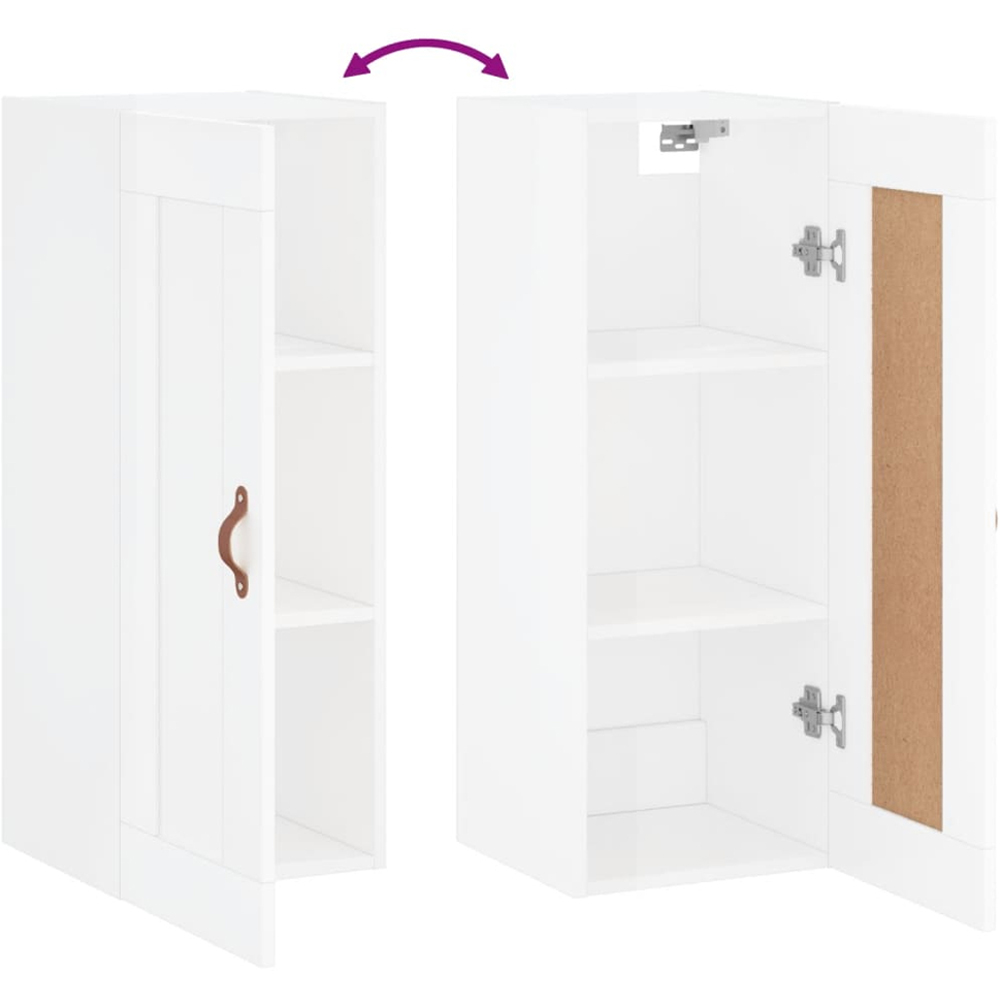 vidaXL Single Door White Wall Mounted Cabinet Image 8