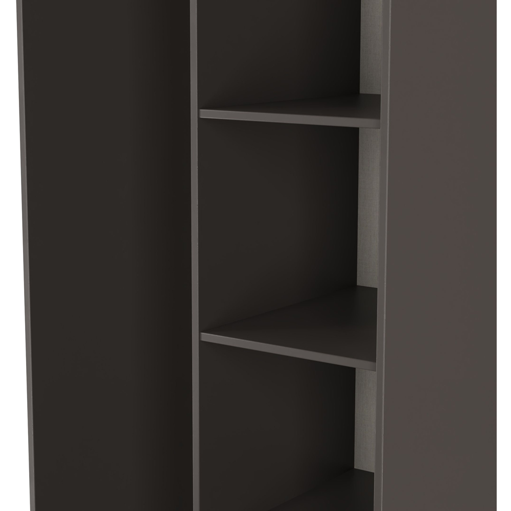 Crowndale Hong Kong 5 Shelf Slatt Effect and Graphite Tall Open Wardrobe Ready Assembled Image 5