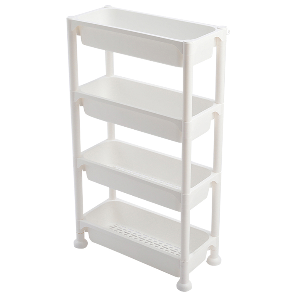 H&O Direct 4 Shelf Slim Storage Rack with Removable Hook Image 2