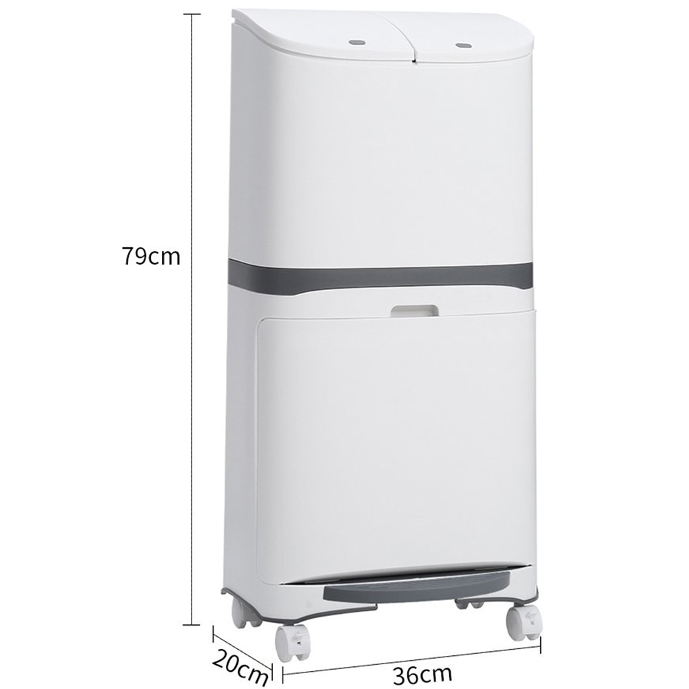 Double Layer 48L Recycling Trash Bin Image 8