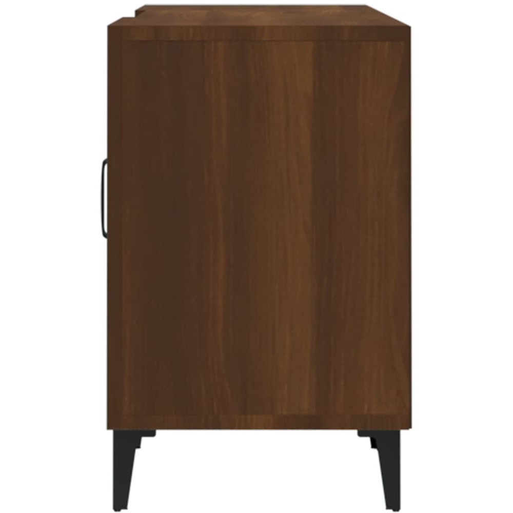 vidaXL 2 Door 2 Shelf Brown Wooden TV Cabinet Image 4