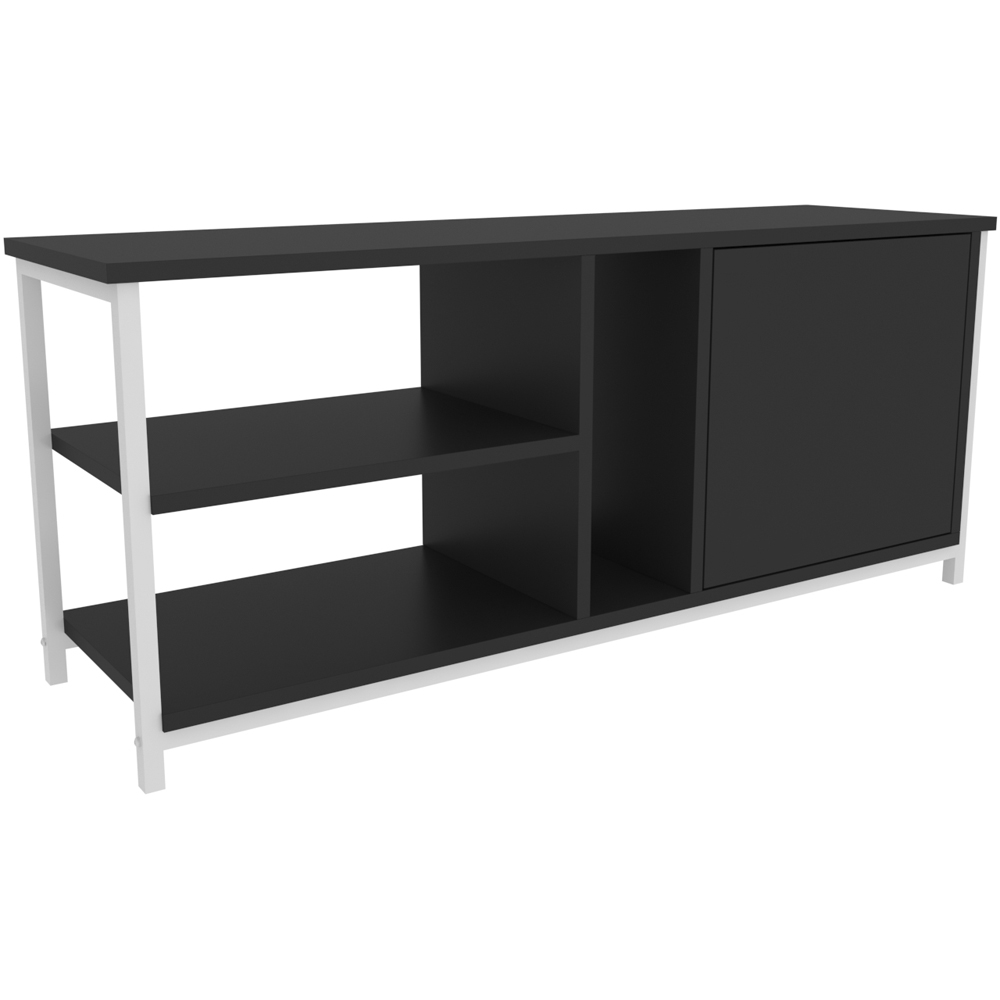 Decorotika Neola Single Door 3 Shelf White and Anthracite TV Unit Image 2