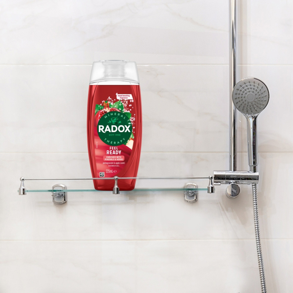 Radox Mineral Therapy Feel Ready Pomegranate and Apple Scent Shower Gel 225ml 6 Pack Image 2