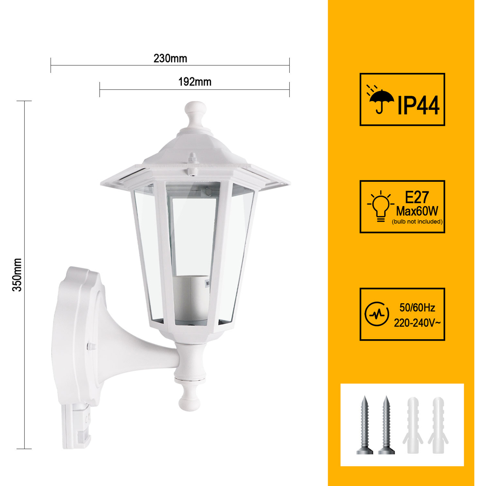 ExtraStar White PIR Metal Candle Bulb Lantern Garden Wall Light Image 6
