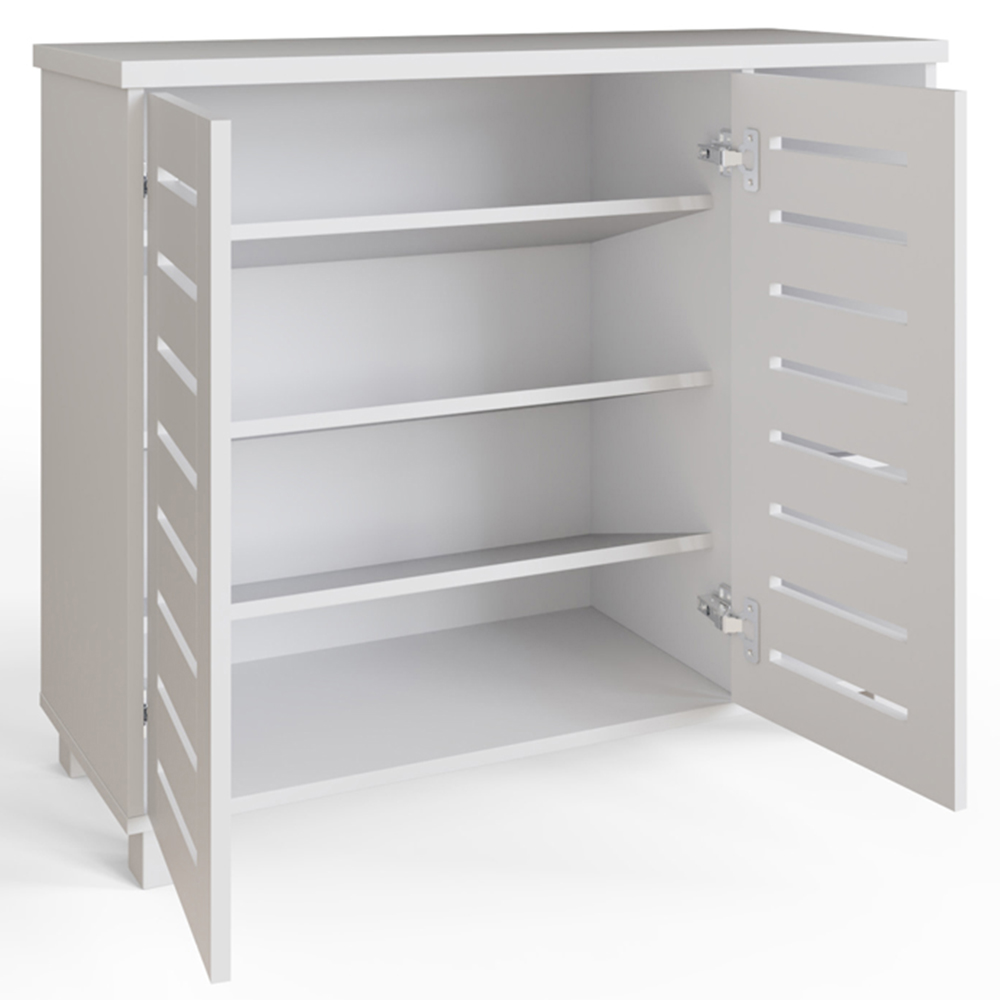 GFW Bodie 2 Door 3 Shelf White Shoe Cabinet Image 3