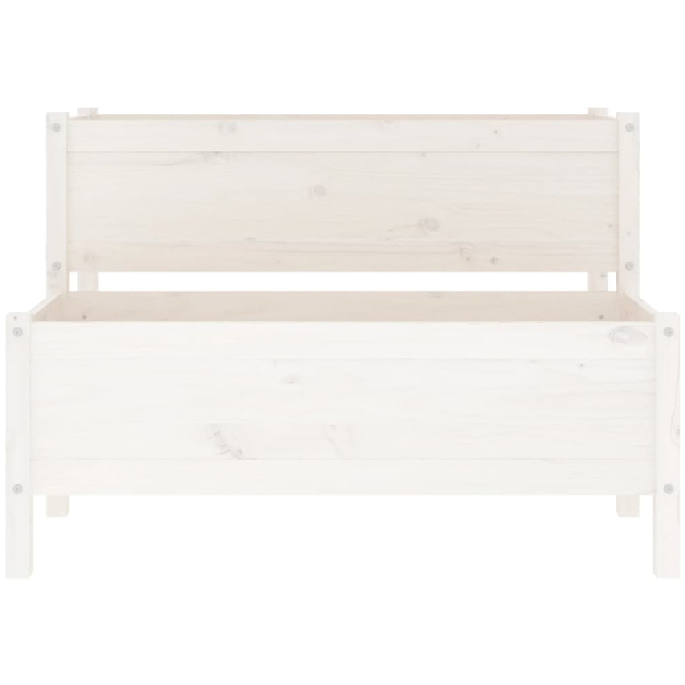 vidaXL 2-Tier White Solid Pine Wood Garden Planter 75 x 84 x 110cm Image 4