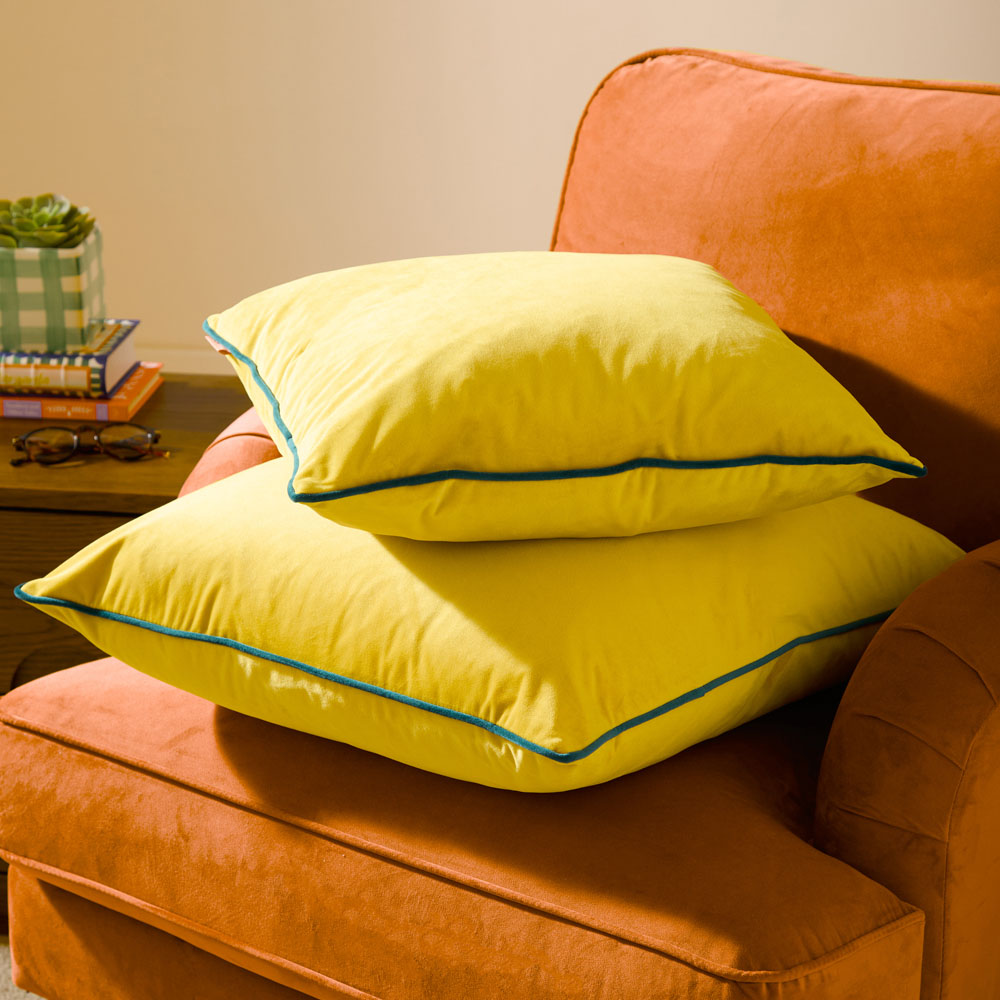Furn Meridian Cylon and Teal Velvet Cushion 45 x 45cm Image 5