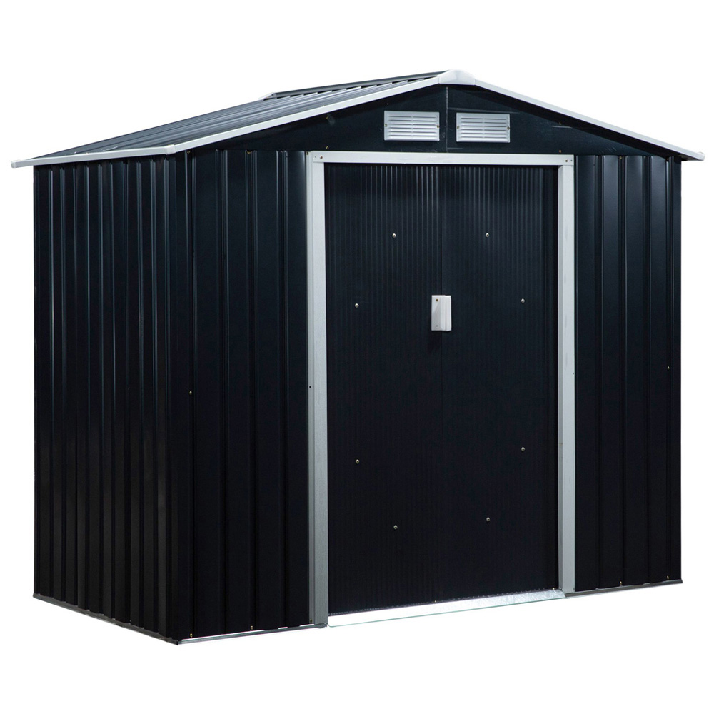 Outsunny 7 x 4ft Apex Roof Double Sliding Patio Tool Shed Image 1