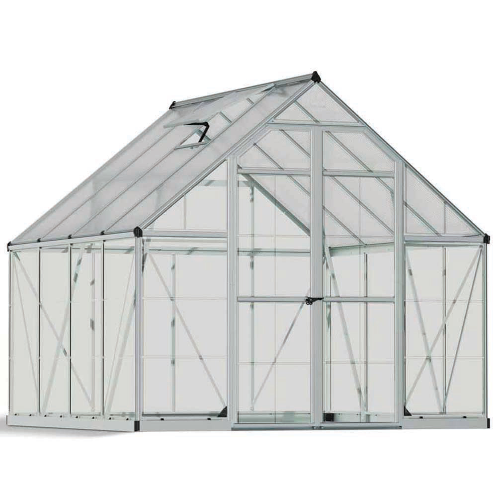 Palram Canopia Balance Silver Polycarbonate 8 x 8ft Greenhouse Image 1
