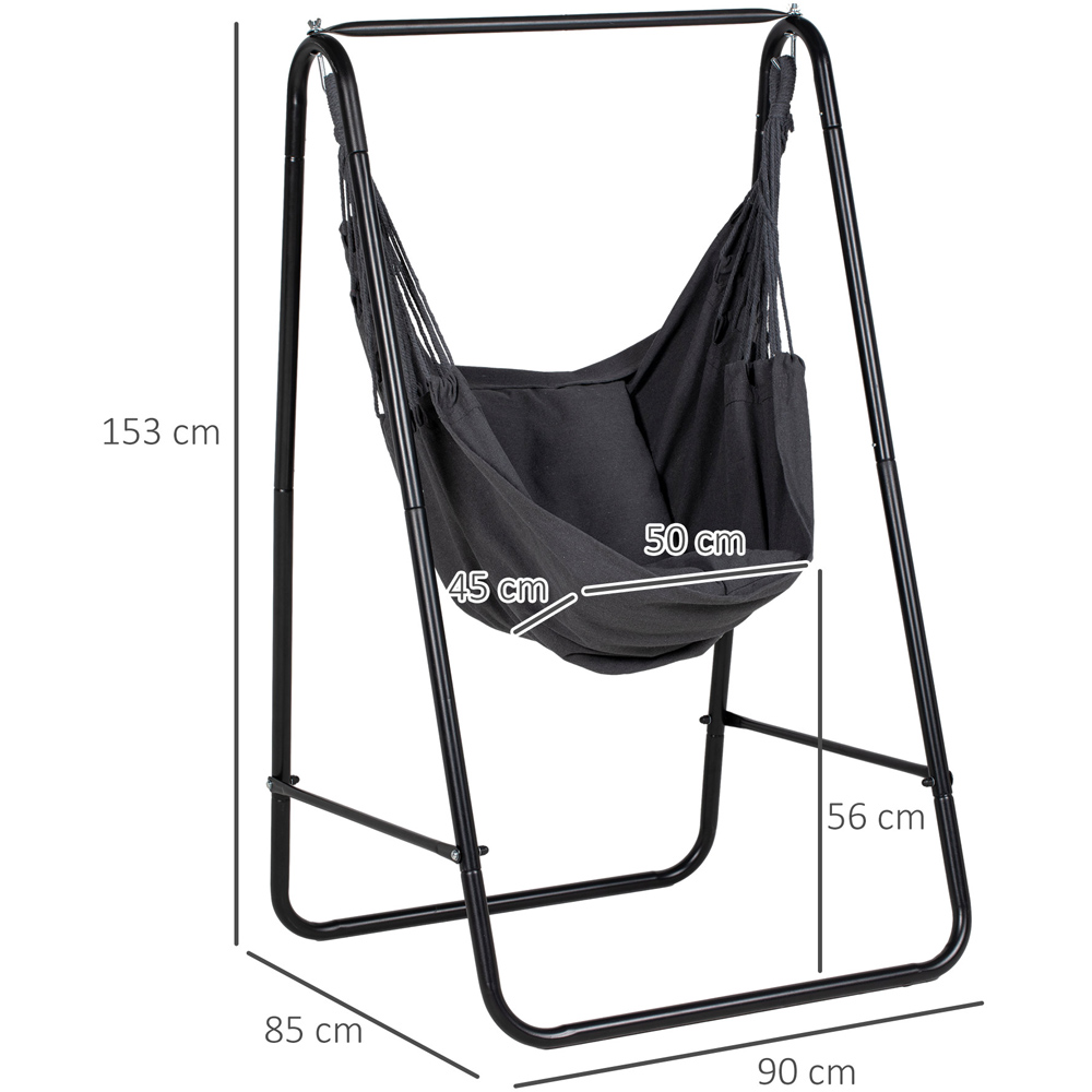 Outsunny Dark Grey Hammock with Stand Image 8