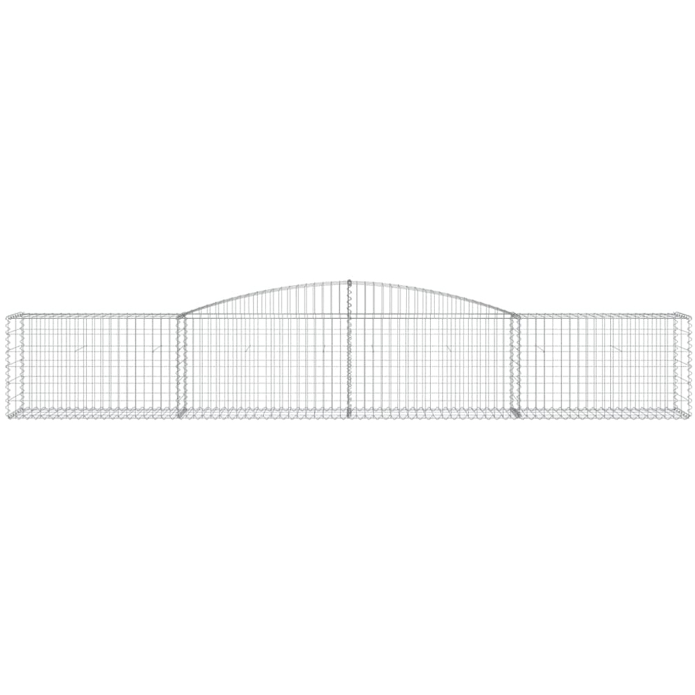 vidaXL Silver Galvanised Iron Arched Gabion Basket 400 x 50 x 60/80cm 15 Pack Image 2