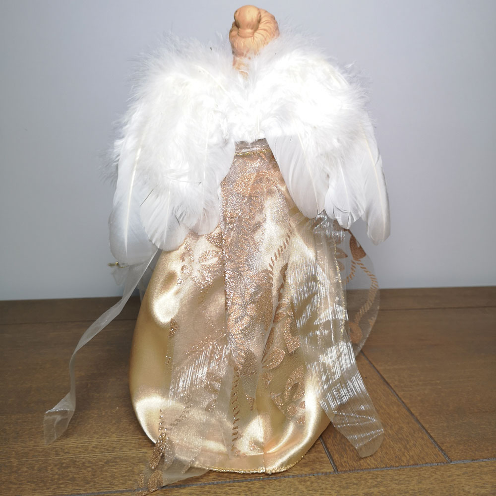 Premier Gold Angel with Feather Wings Christmas Tree Topper 30cm Image 8