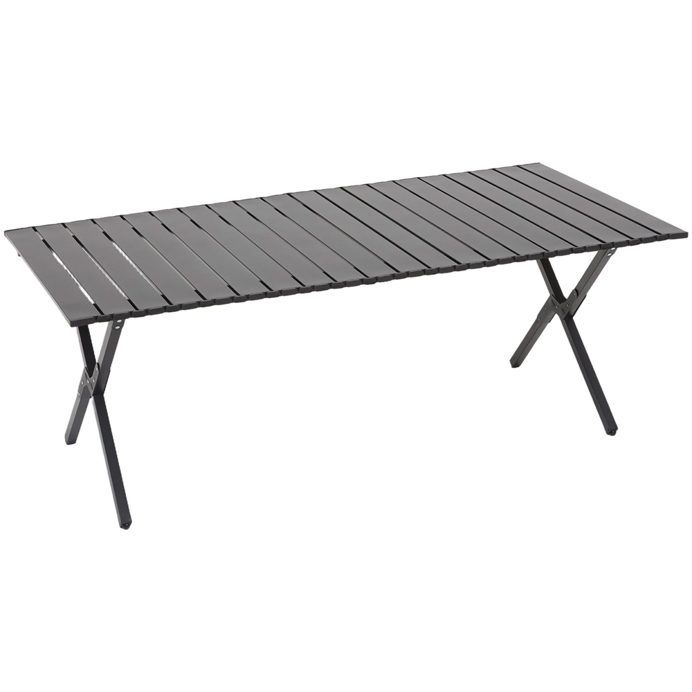 Living and Home 4 Seater 120cm Black Camping Table and Chair Set Image 3