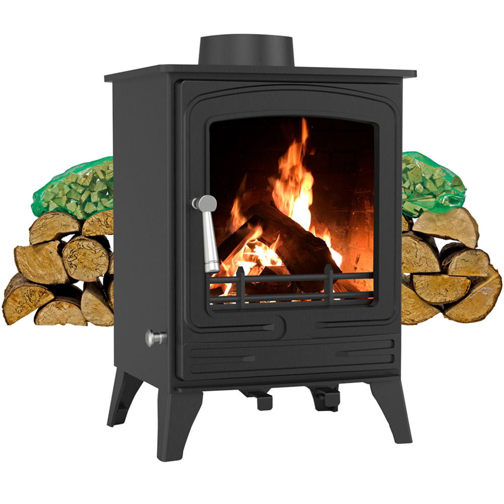 RoyalFire Steel Eco Multifuel Stove 5kW with Firewood Starter Kit Image 3