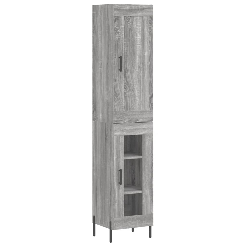 vidaXL 2 Door Grey Sonoma Highboard Image 2