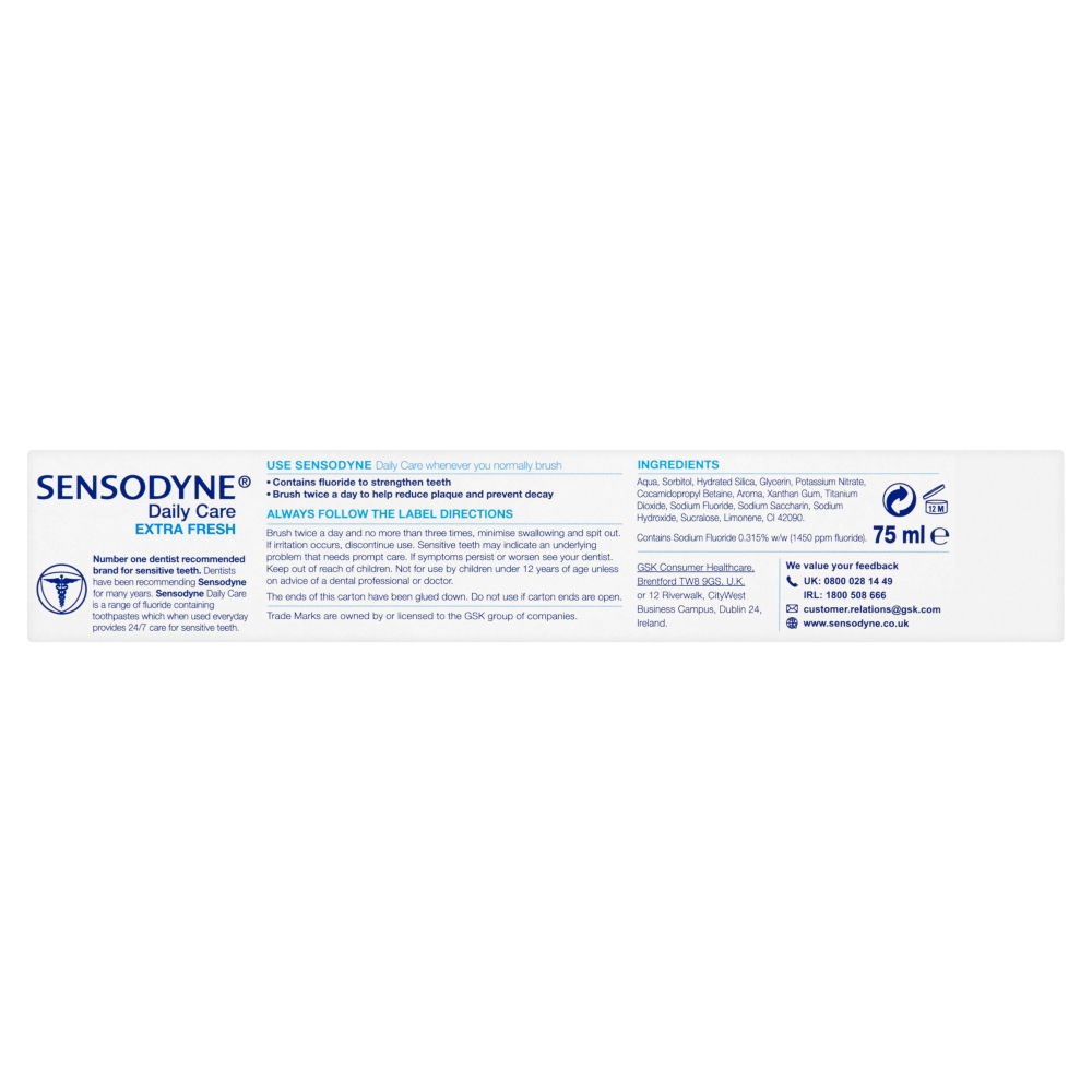 Sensodyne Extra Fresh Toothpaste 75ml Image 3