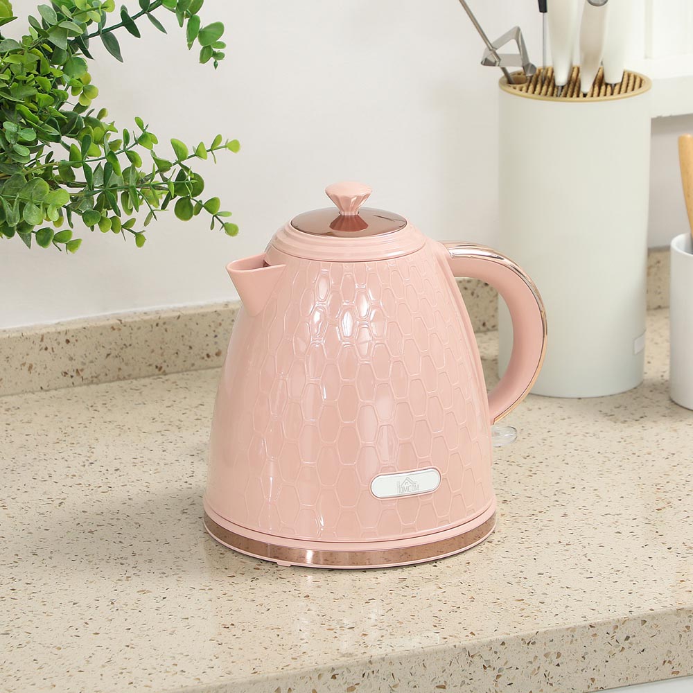 HOMCOM 800-206V70PK Light Pink 1.7L Fast Boil Electric Kettle 3kW Image 2