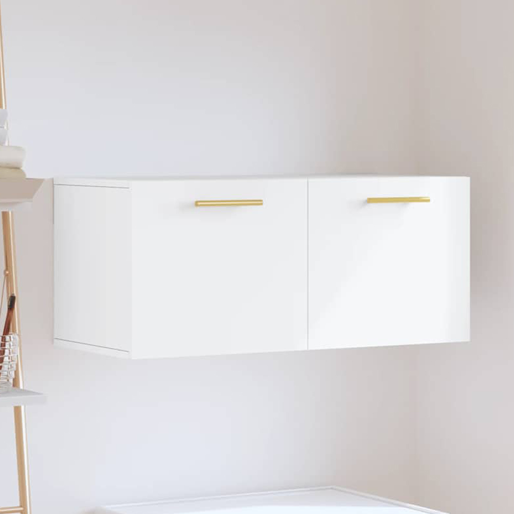 vidaXL 2 Door White Wall Cabinet Image 1