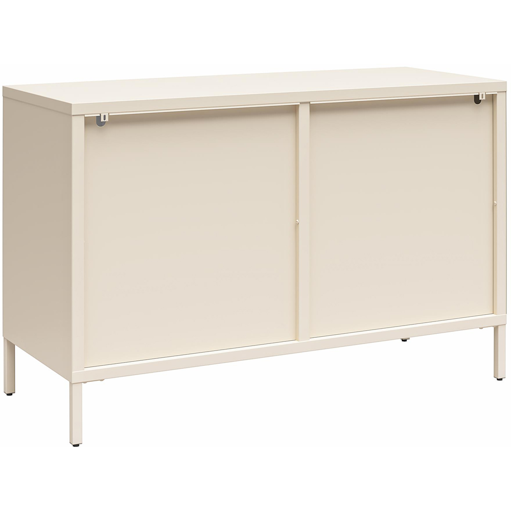 Dorel Luna 2 Door Beige Fluted Glass Wide Accent Cabinet Image 6