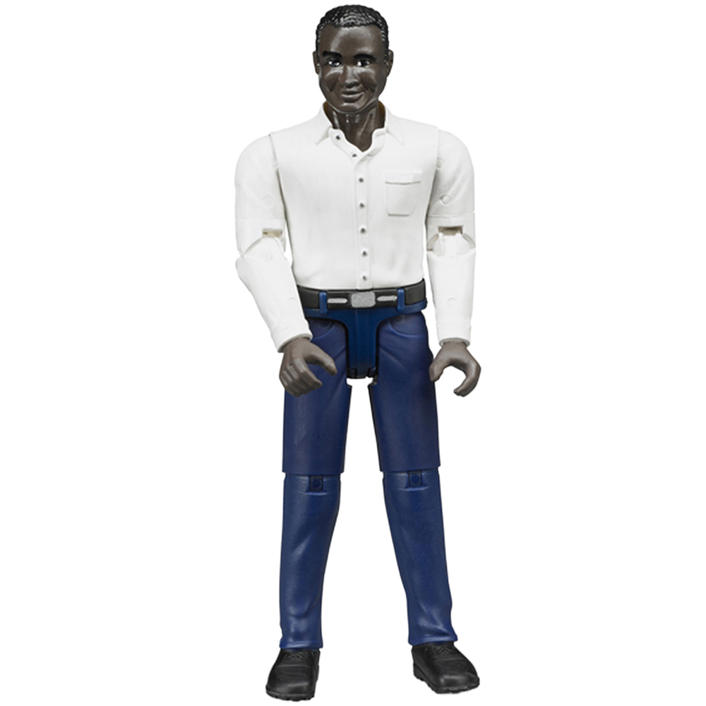 Bruder Kids bworld Dark Skin Man Figure with Dark Blue Jeans Playset Model Image