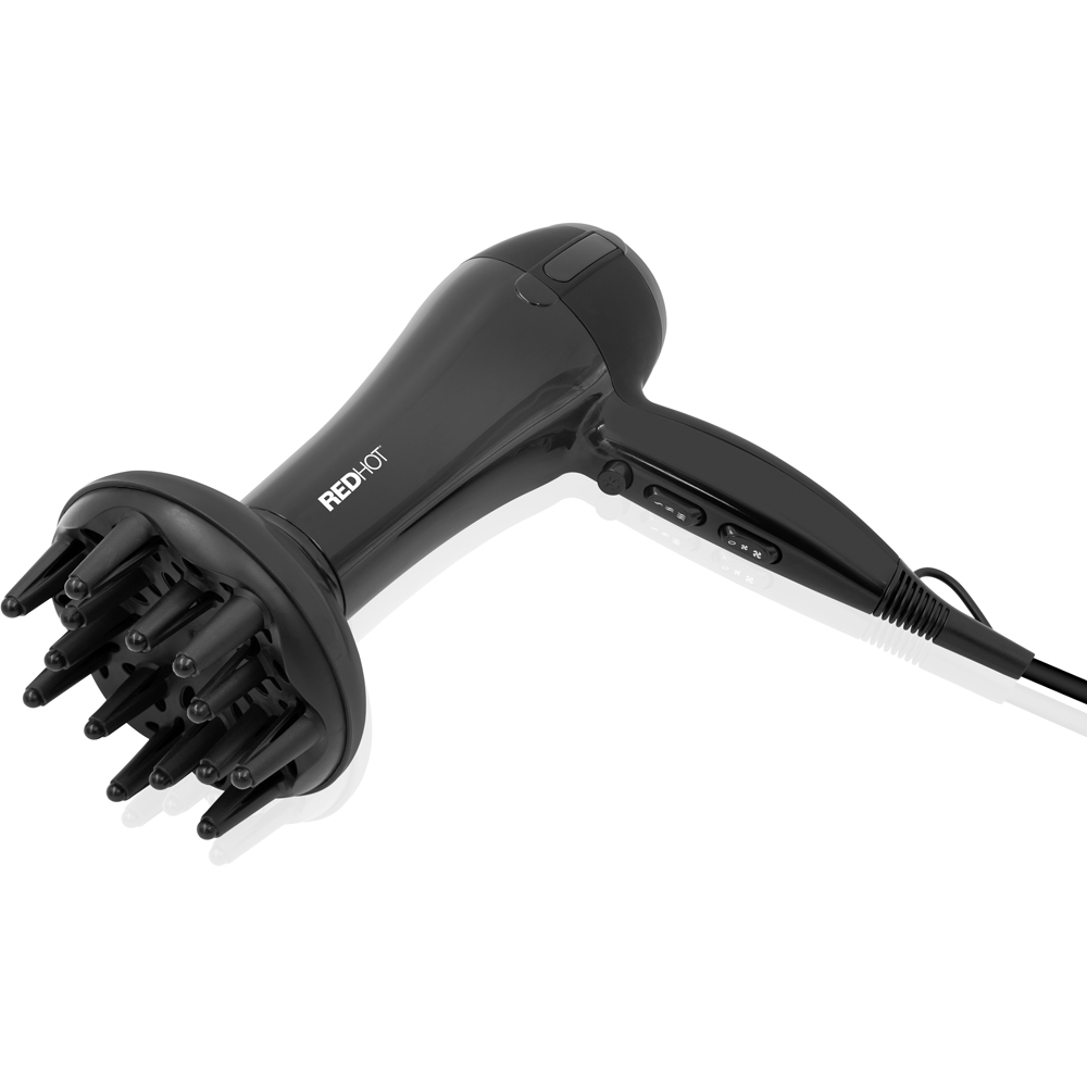 Red Hot Black Professional Hair Dryer with Diffuser Image 4