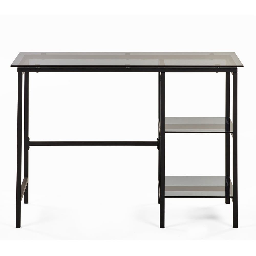 Julian Bowen Chicago Smoked Glass Desk Black Image 3
