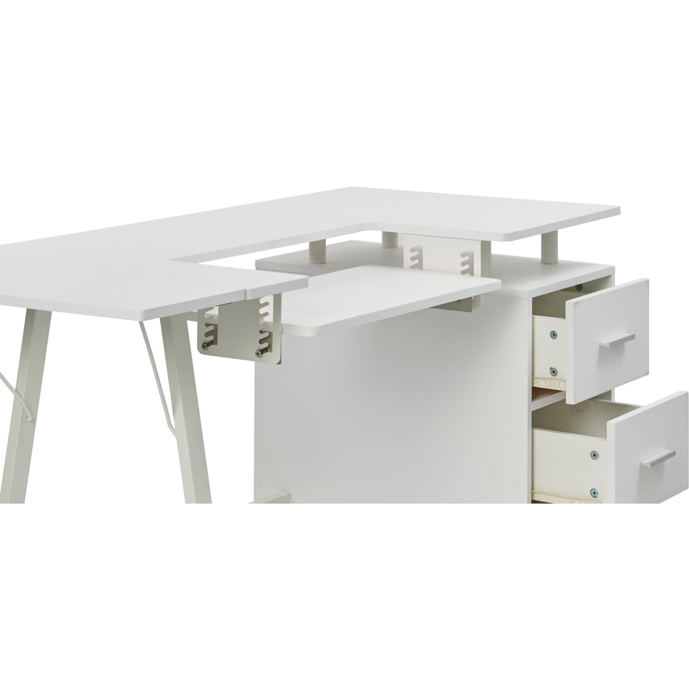Sewing Online WC1011 3 Drawer White Large Sewing Table with Adjustable Platform Image 6