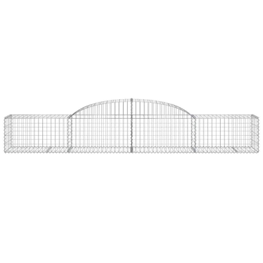 vidaXL Silver Galvanised Iron Arched Gabion Basket 300 x 50 x 40/60cm 2 Pack Image 2