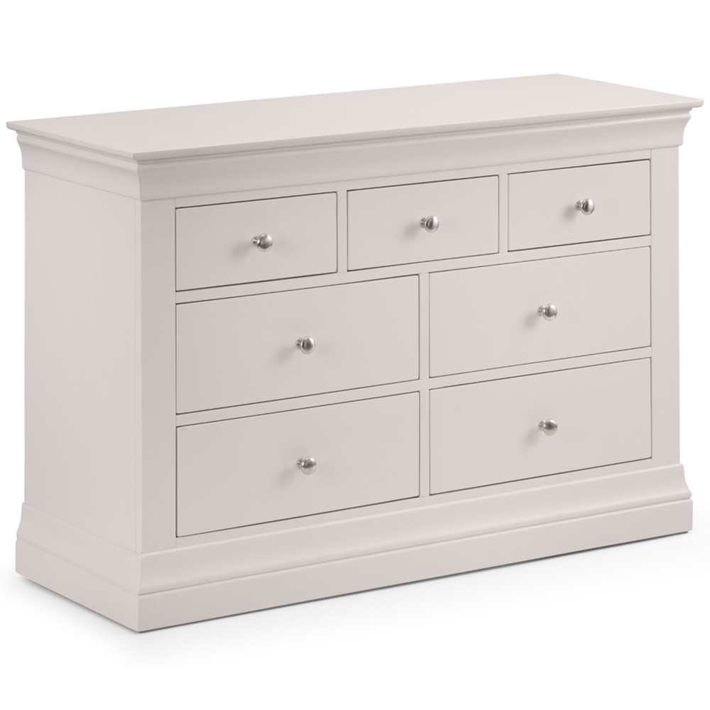 Julian Bowen Clermont 7 Drawer Light Grey Chest of Drawers Image 2