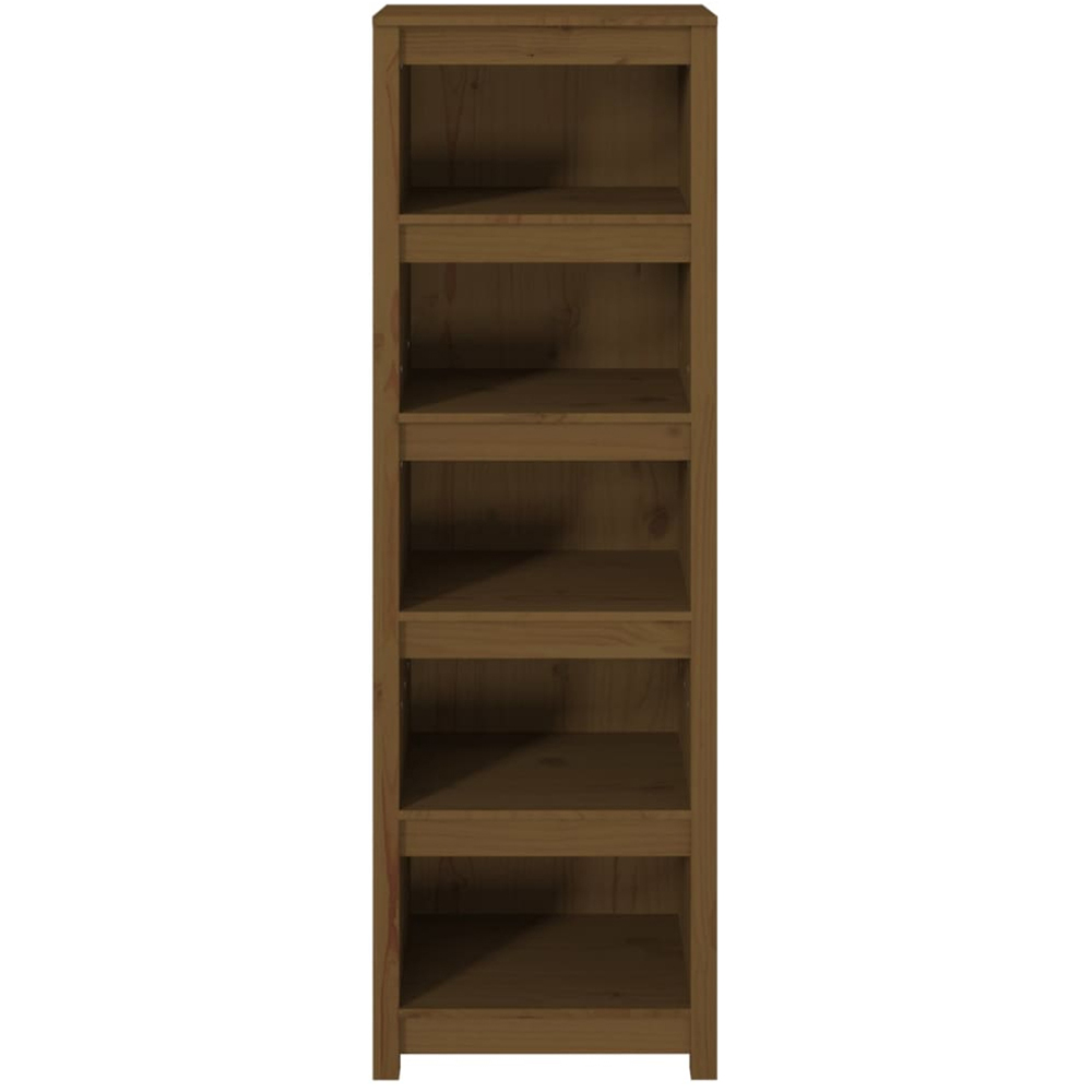 vidaXL 5 Shelf Honey Brown Solid Pine Wood Bookcase Image 3