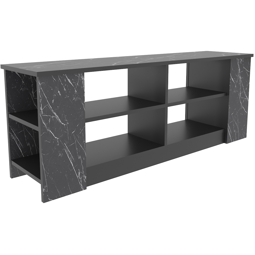 Decorotika Space 8 Shelf Black Marble Effect TV Unit Image 2
