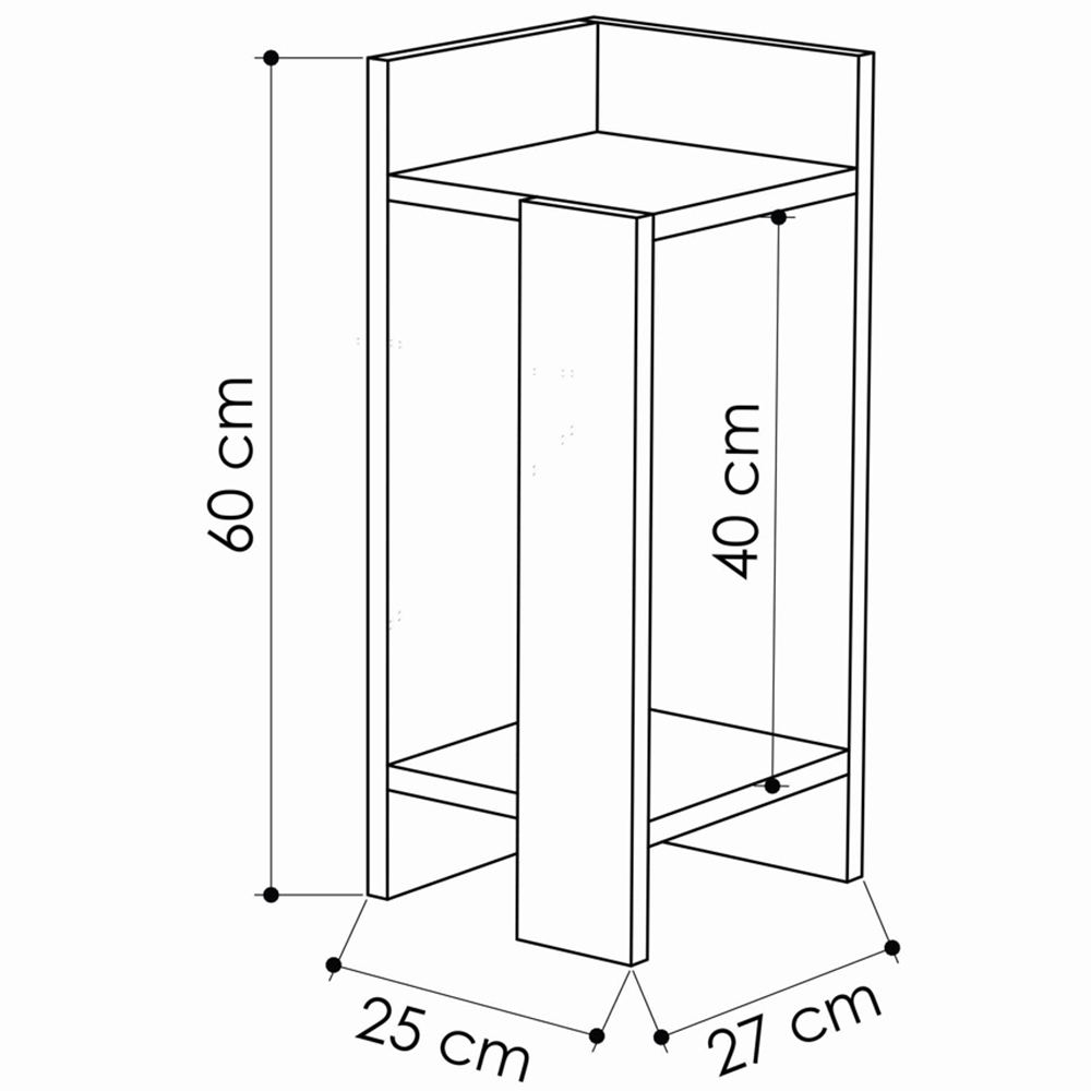 Decortie Elos Single Shelf Ancient White Retro Grey Modern Left Module Bedside Table Image 6