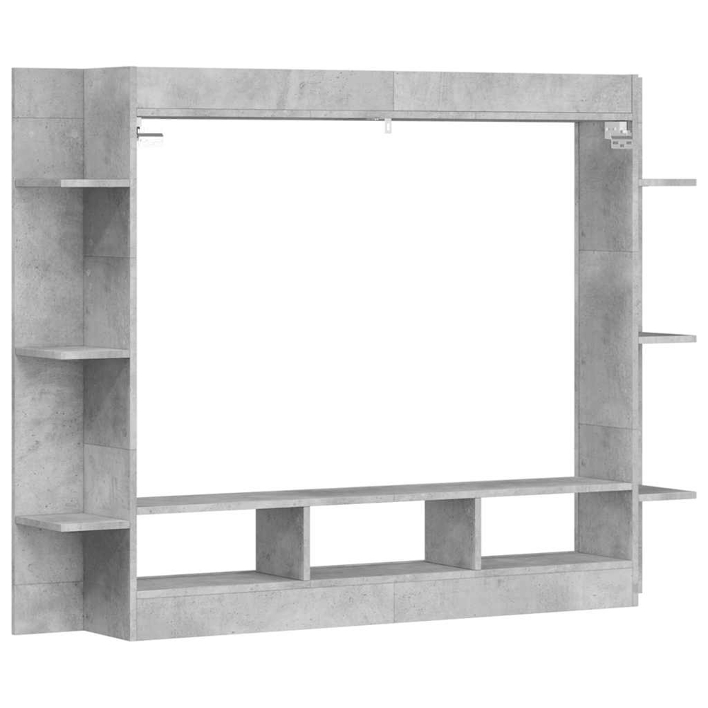 vidaXL 9 Shelf Concrete Grey Wall Mounted TV Cabinet Image 6